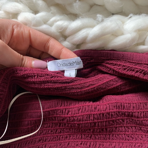 Strapless Flowy Burgundy Romper - Picture 4 of 5